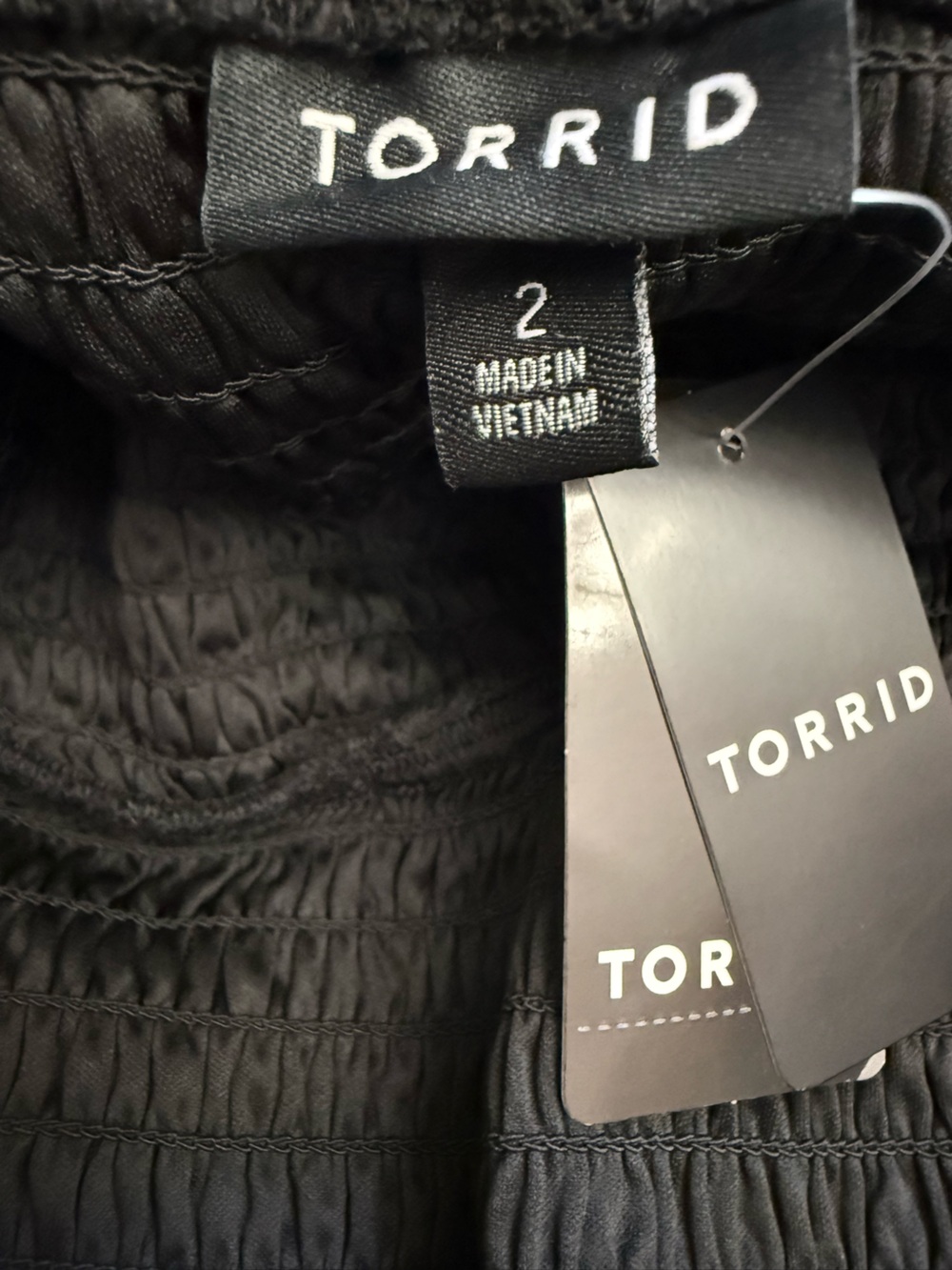 Torrid Black Lace Smocked Crop Top Sheer Plunge Neck Shirt Size 2X NWT - Picture 5 of 6
